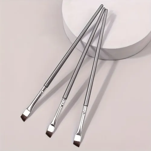 Pinceles Delineador Ultrafino X3 Maquillaje 3 Silver Ultra-fine Makeup Brushes