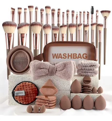 Zztraje Cepillo Maquillaje Polvo Huevos Belleza 56 Piezas