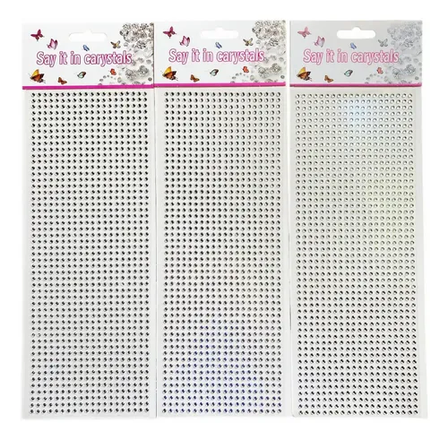 Strass Gemas Autoadhesivas Cara/cuerpo Plateados 3mm X 5unid