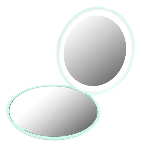 Espejo Portátil Plegable Con Aumento De 10x, Mini 12 Led
