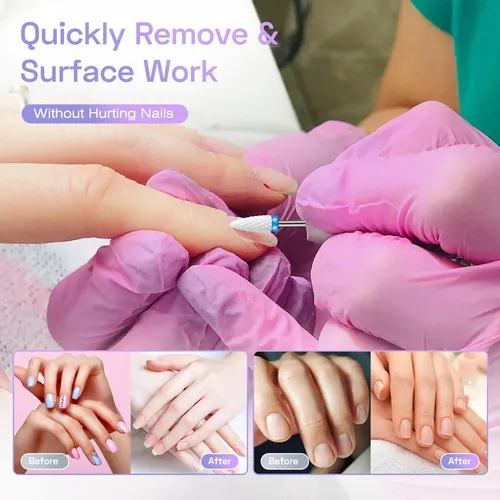 Set 30 Puntas Para Taladro De Uñas Con Estuche Plateado