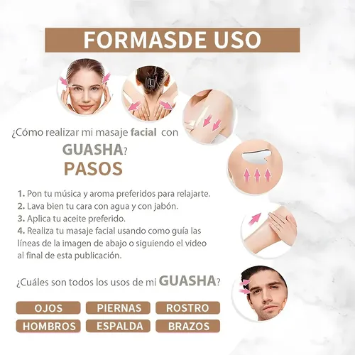 Gua Sha De Acero Inoxidable Plateado: 2 Unidades Para Rostro