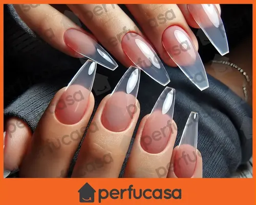 Tips Soft Gel Press On Paris Night Caja X500 Uñas Postizas Color Stiletto Regular