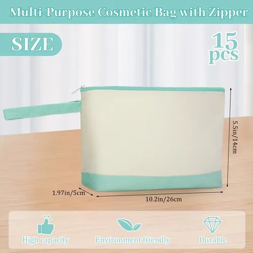 Bolsas De Maquillaje Silkfly De Lona De Algodón, 15 Unidades