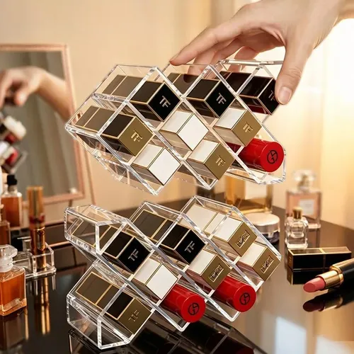 Caja De Almacenamiento De Lápiz Labial Transparente De Escri Trasparente