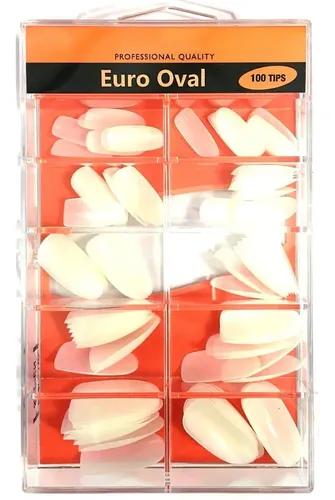 Uñas Postizas X 100 Ovaladas Naturales Euro Oval U2000