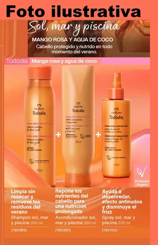 Acondicionador Solar Mango Rosa Y Agua Coco Tododia Natura