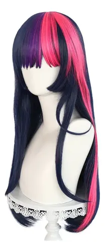 Peluca Larga Recta Azul Twilight Sparkle Cosplay