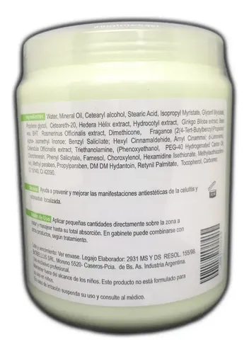 Crema Celulitis Control Con Centella Asiática Biobellus 1kg