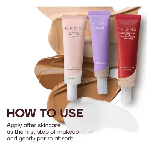 Prebase Facial Missha M Bb Boomer Dewy Glow, 1.35 Oz Crema Crema