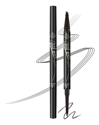 Music Flower Boli Doble Extremo Cejas 4 Micro Brochas Negro
