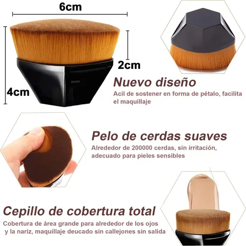 Pincel De Maquiagem De Base De 2 Peças Para Cosméticos De Ba