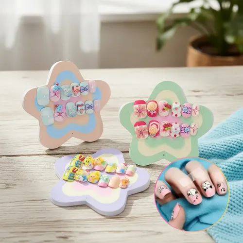Uñas Postizas Cuadradas P/manos 12pcs C/ Pegamento Mujer