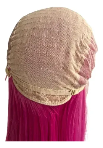 Peluca Lace Front Adiolacba Premium Símil Natural 70 Cm Tamaño De La Base Regulable Tono Magenta Intenso