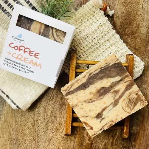 Jabón Exfoliante De Leche De Cabra Coffee Cream Bluebyrd