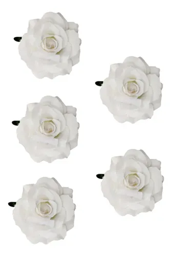 5 Pinches Pelo Forma Rosa Broche Flor Simulación
