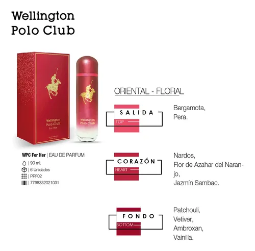 Combo Wellington Polo Club Rojo Para Mujer Perfume+deo