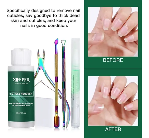 Kit De Cuidado De Cutícula 6 En 1 Diulit Con Aceite Para