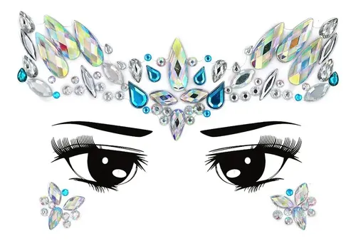 6 Piezas De Gemas Faciales, Purpurina, Joyería Facial For