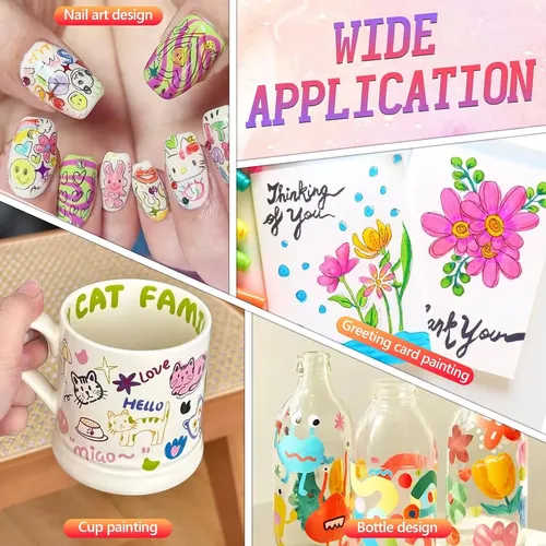 Set 12 Marcadores Para Uñas Colores Secado Rápido