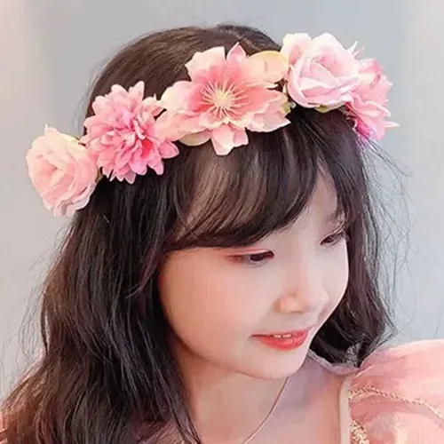 K* Diademas Corona Flores Nupciales Para El Pelo Rosa ..