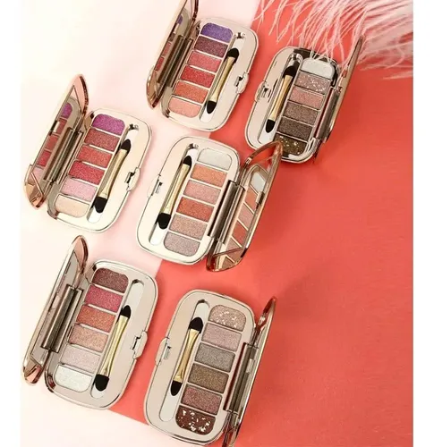 Paleta De Sombras Glitter Rosa Azul 6 Colores Mivota