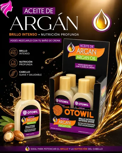 Aceite De Argan Capilar Frasco X60ml Otowil Nutricion Brillo