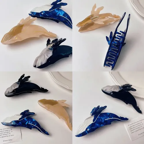 Pinza De Pelo De Animal Con Forma De Ballena Para Mujer