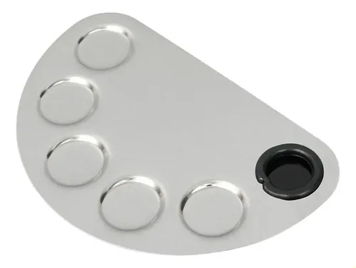 ~ 5 Paleta De Mezcla Maquillaje Metal Con Pozos E