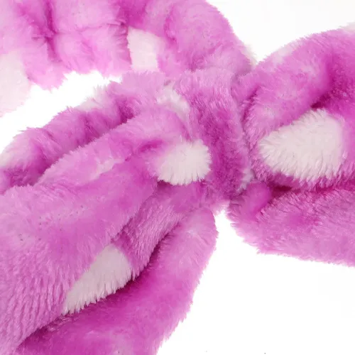 4 Bandas De Pelo De Felpa Con Lazo Y Estampado De Leopardo