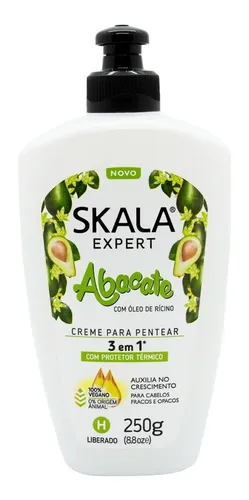 Skala Abacate Crema De Peinar Protector Termico Vegano 250gr
