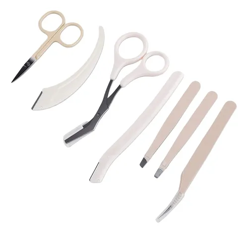 Kit De Viaje For Cejas, 7 Piezas, Recortadora, Portátil Y .