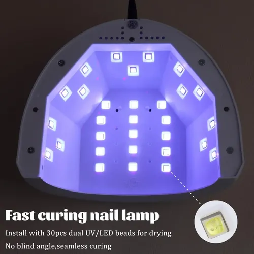 Secador De Uñas Uv Led 48w Jinfei Con 30 Perlas Y