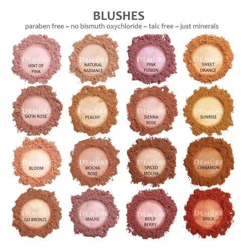 Polvo Suelto Mineral Blush Makeup Demure Pink Fusion