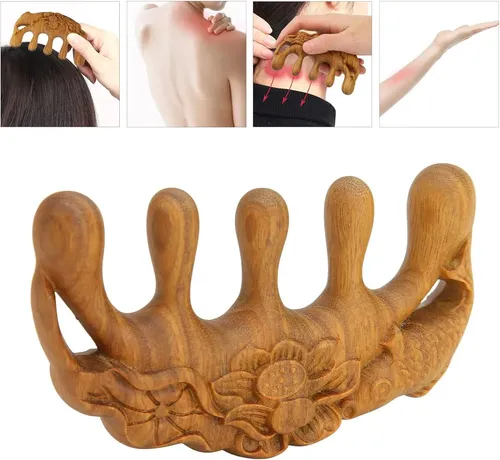 Peine De Masaje De Dientes Anchos Meridian Marrón Claro