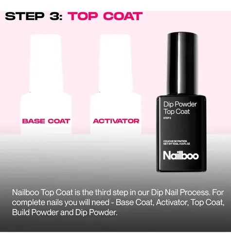 Top Coat Nailboo Para Uñas De Inmersión 14.79 Ml