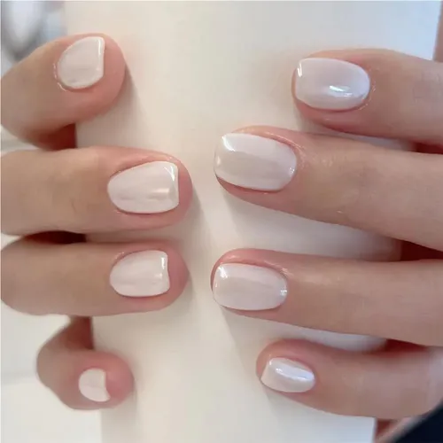 Uñas Postizas De Color Blanco Luna