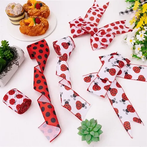 Cinta Labybug Para Fiestas, Lazos Para El Pelo Y Manualidade