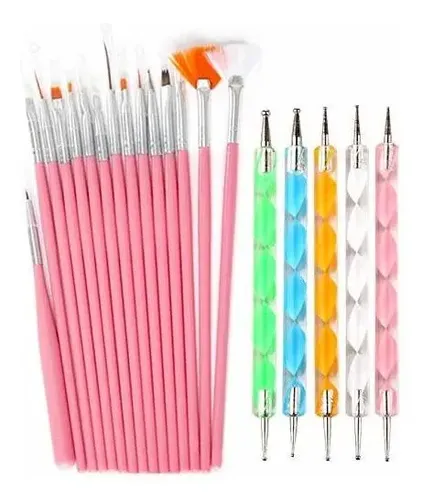 Juego De Herramientas Para Pintura De Uñas, 20 Unidades, Gel