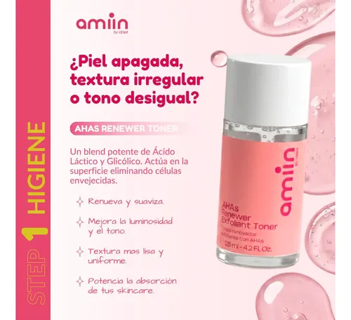Tonico Renovador Exfoliante Con Ahas Amiin Idraet 125ml