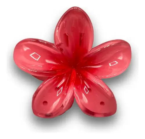 Set Pack Broches Hebilla Gancho De Pelo Flor Hawaiana X4 Celeste/violeta/blanco/rojo