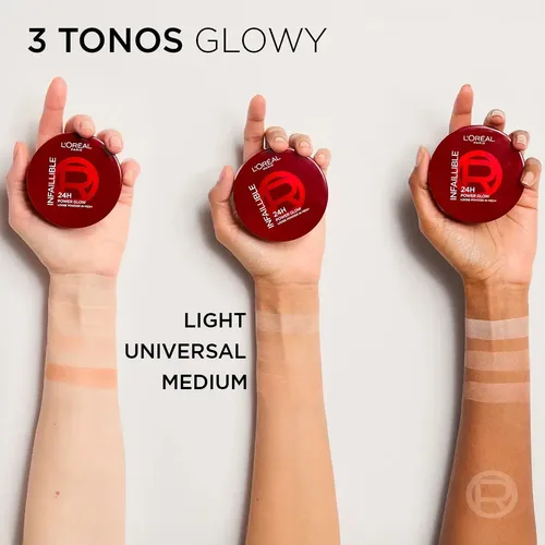 L’Oréal Paris Infallible 24h Power Glow polvo traslúcido con acabado glowy, duración hasta por 24h