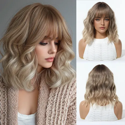 1pcs Peluca Corta Pelo Rizado Realista Que Cubre La Cabeza