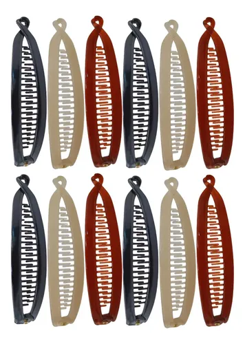 A For 12 Pinzas Cabello Tipo Cascada Broche Plastico !