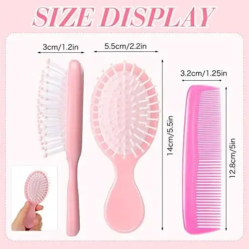 Set De 12 Mini Cepillos Y Peines Para Cabello Mojado