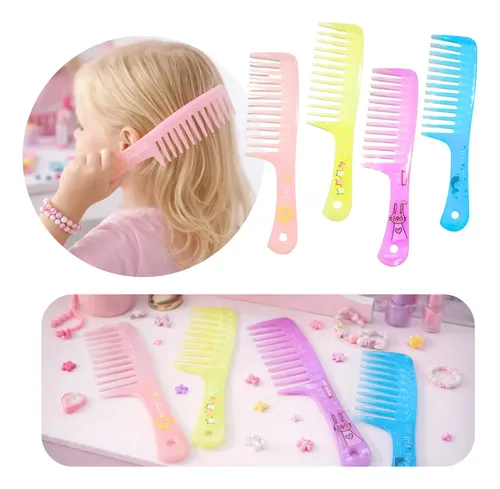 Peine De Plastico Para Niña Con Mango Dientes Anchos 4483