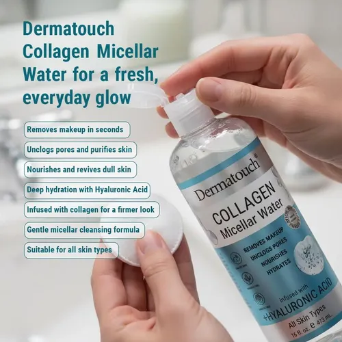 Agua Micelar Dermatouch Colágeno Ácido Hialurónico 473ml