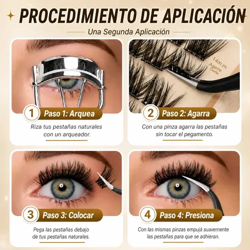 Pestañas Postizas Con Pegamento Autoadhesivas Fácil Aplicar