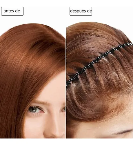 // 6 Diademas Onduladas De Metal Unisex For Cabello Negro