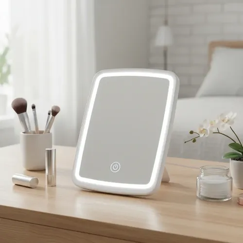 Espejo Maquillaje Led Touch 3 Tonos Luz Usb Portatil